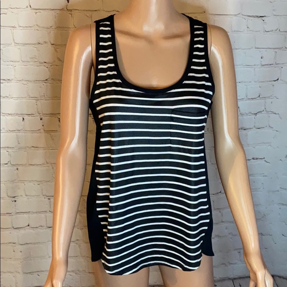 Calvin Klein black & white stripped tank top size small